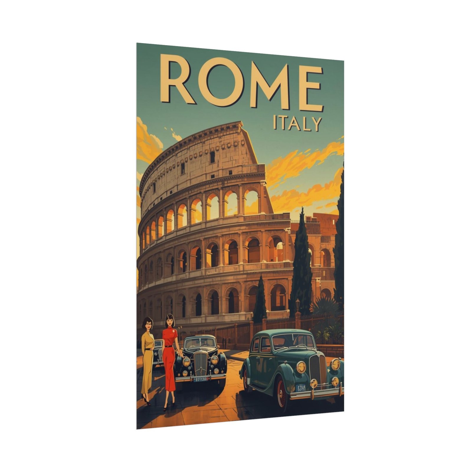 Rome Italy Vintage Travel Poster — Rolled Wall Poster - Image 7