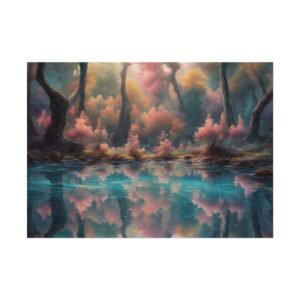 IS_924 Serene Forest Reflection Rolled Poster - Vibrant Nature Art Decor