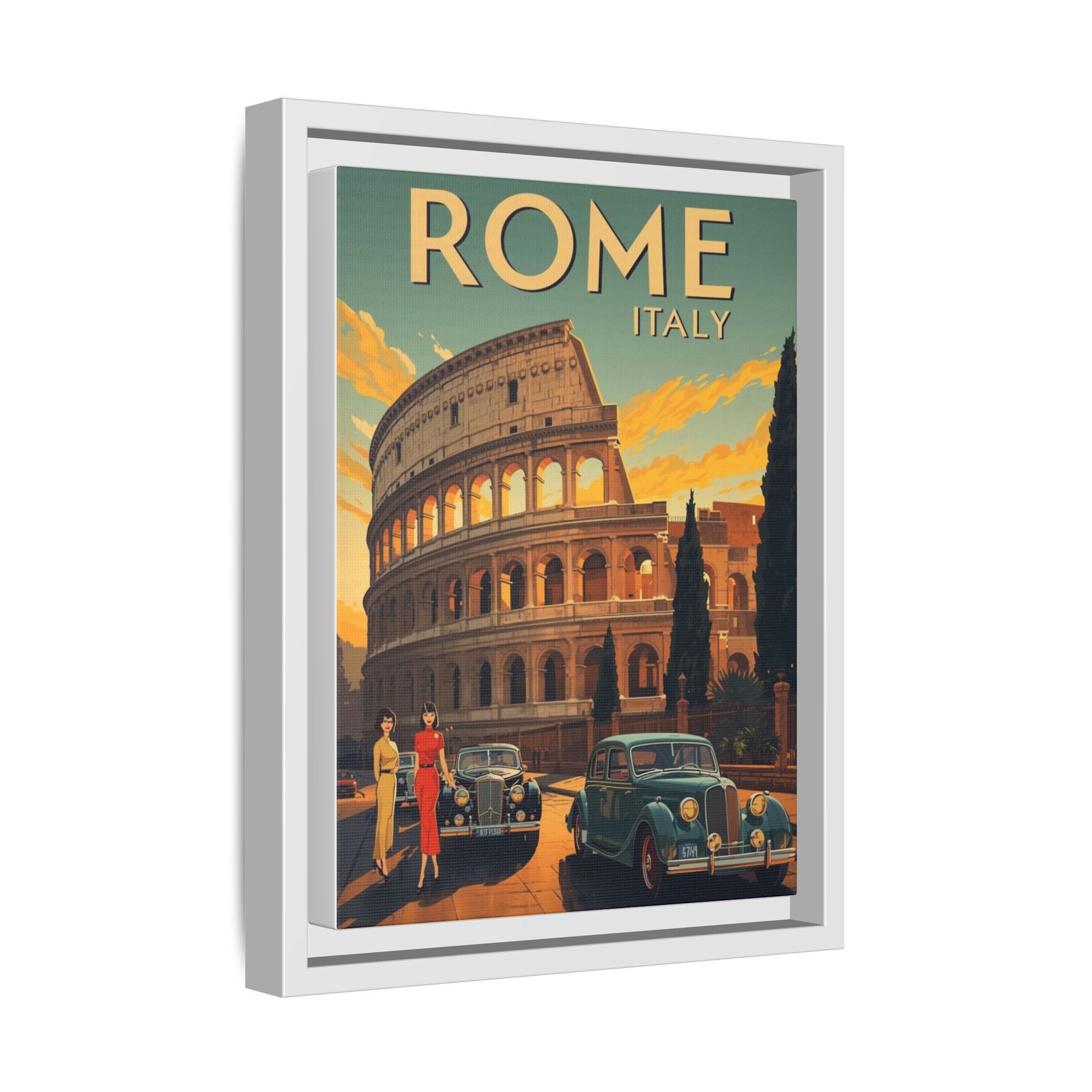 IS_6920 Rome Italy Vintage Travel Poster Framed Canvas 9x12 - Image 10