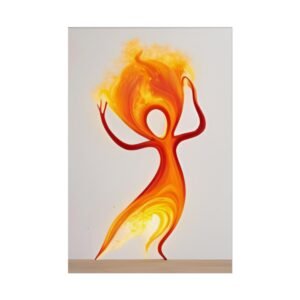 IS_4420 Vibrant Flame Dancer Rolled Poster - Energetic Wall Art for Home Decor