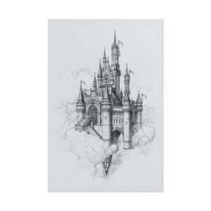 IS_6870 Castle Sketch Rolled Poster — Fantasy Castle Wall Art Print