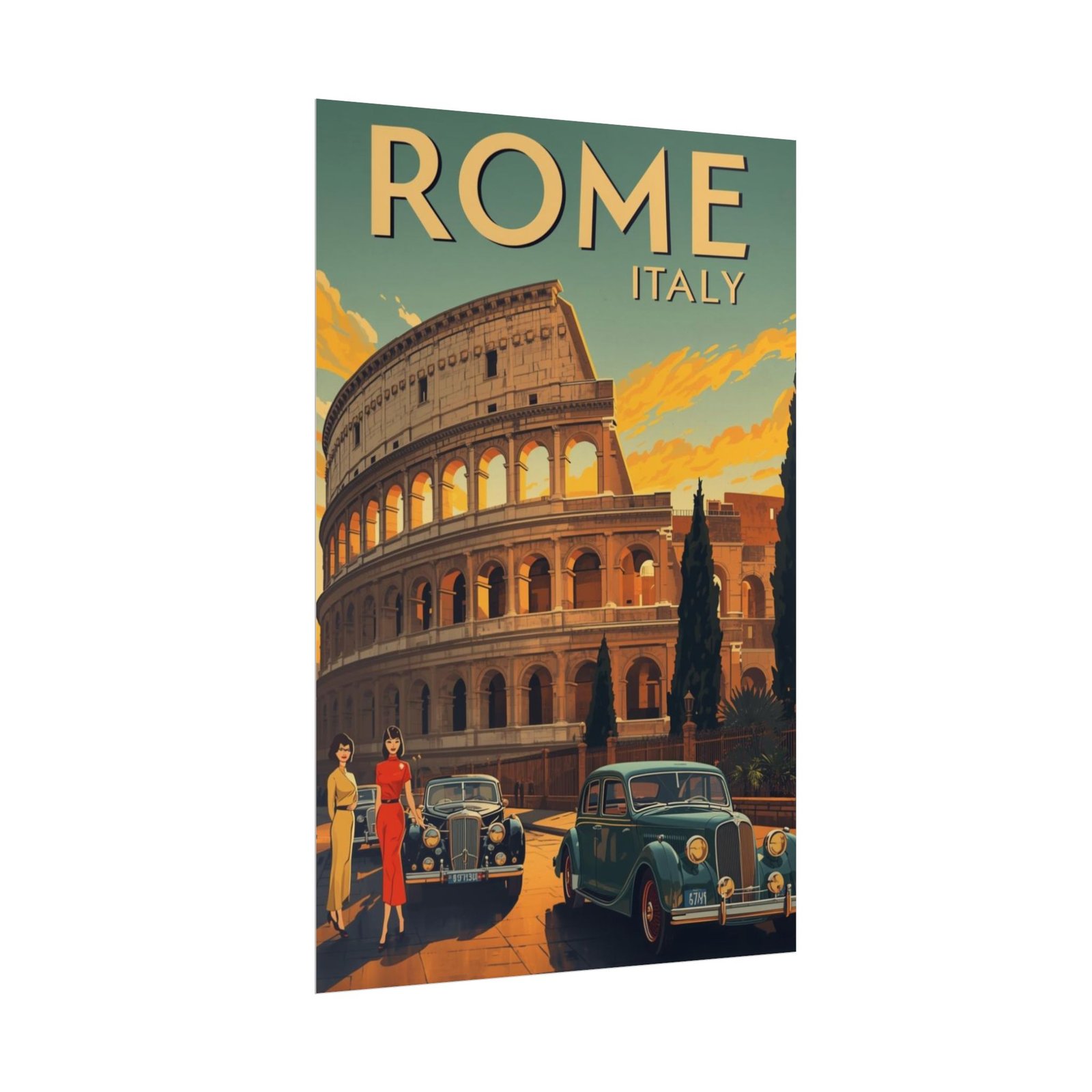 Rome Italy Vintage Travel Poster — Rolled Wall Poster - Image 3