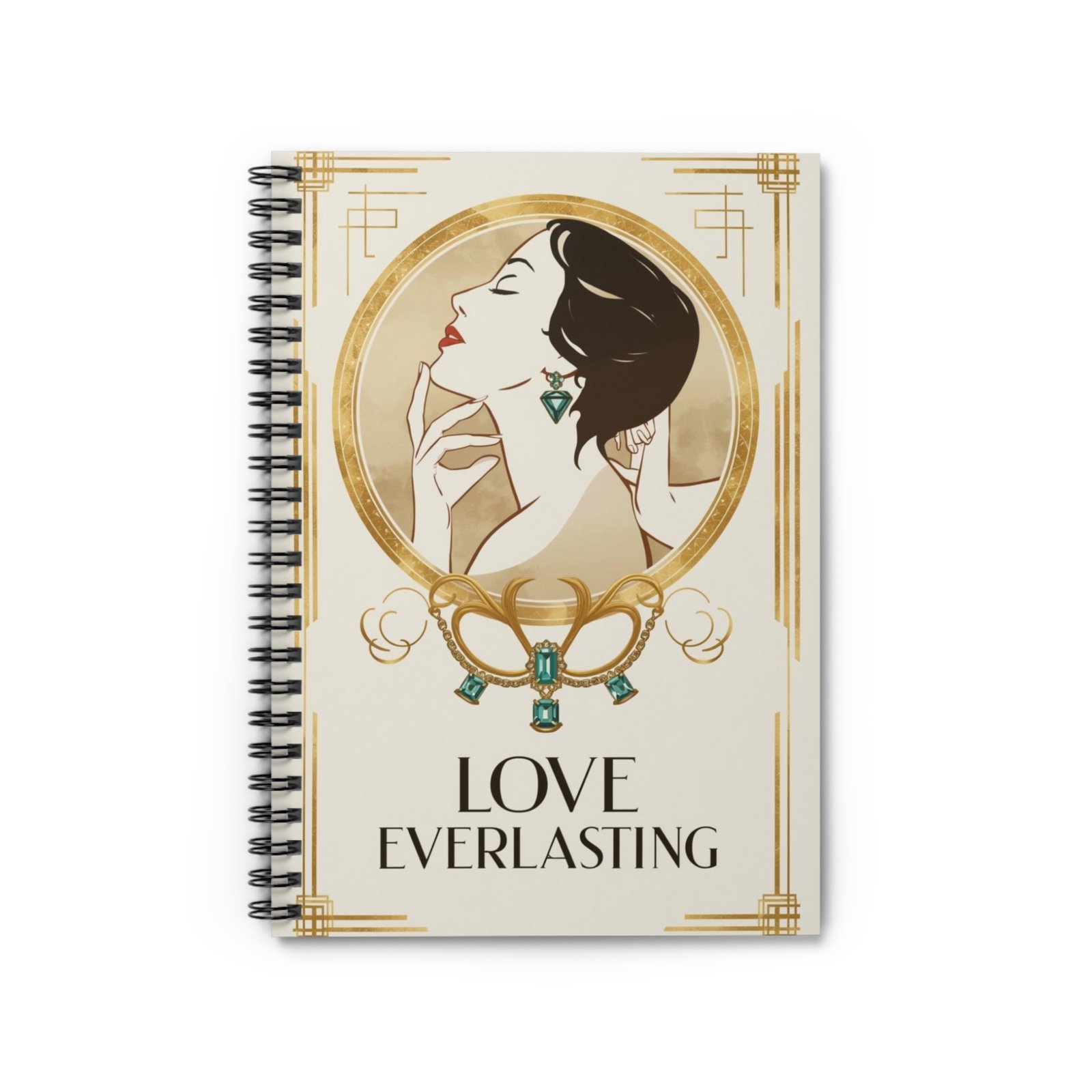 IS_6917 Love Everlasting Spiral Notebook — Art Deco Vintage Journal