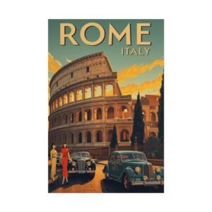 IS_6920 Rome Italy Vintage Travel Poster (Rolled Poster)