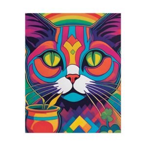 IS_000 Psychedelic Cat Rolled Poster