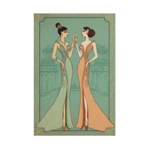 IS_6912 Art Deco Ladies Toast - Rolled Poster