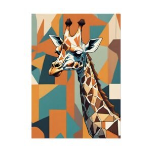 IS_0136 Geometric Giraffe Rolled Poster - Modern Animal Art for Home Decor