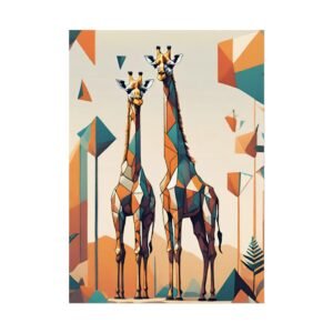 IS_0140 Geometric Giraffe Art Poster - Modern Wall Décor for Animal Lovers