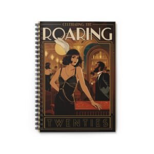 IS_6868 Roaring Twenties Spiral Notebook — Vintage Art Deco Flapper Journal (Ruled)