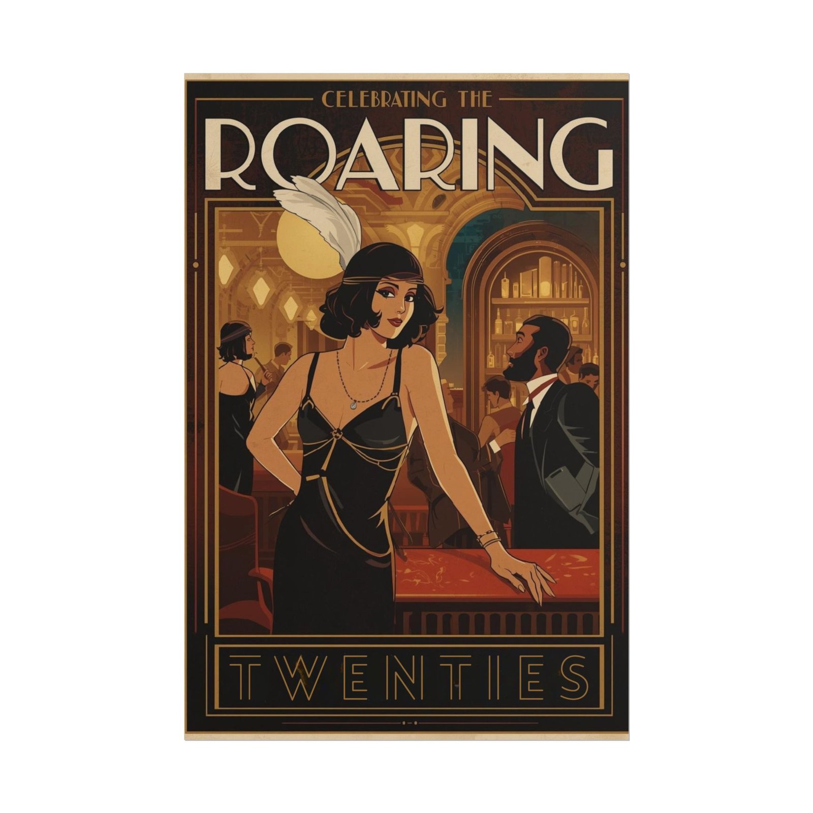 IS_6868 Roaring Twenties Vintage Art Poster — Flapper Era Rolled Poster