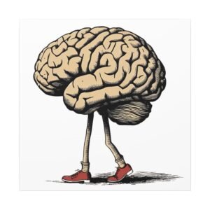 Walking Brain Canvas Art | Quirky Wall Decor for Creative Spaces