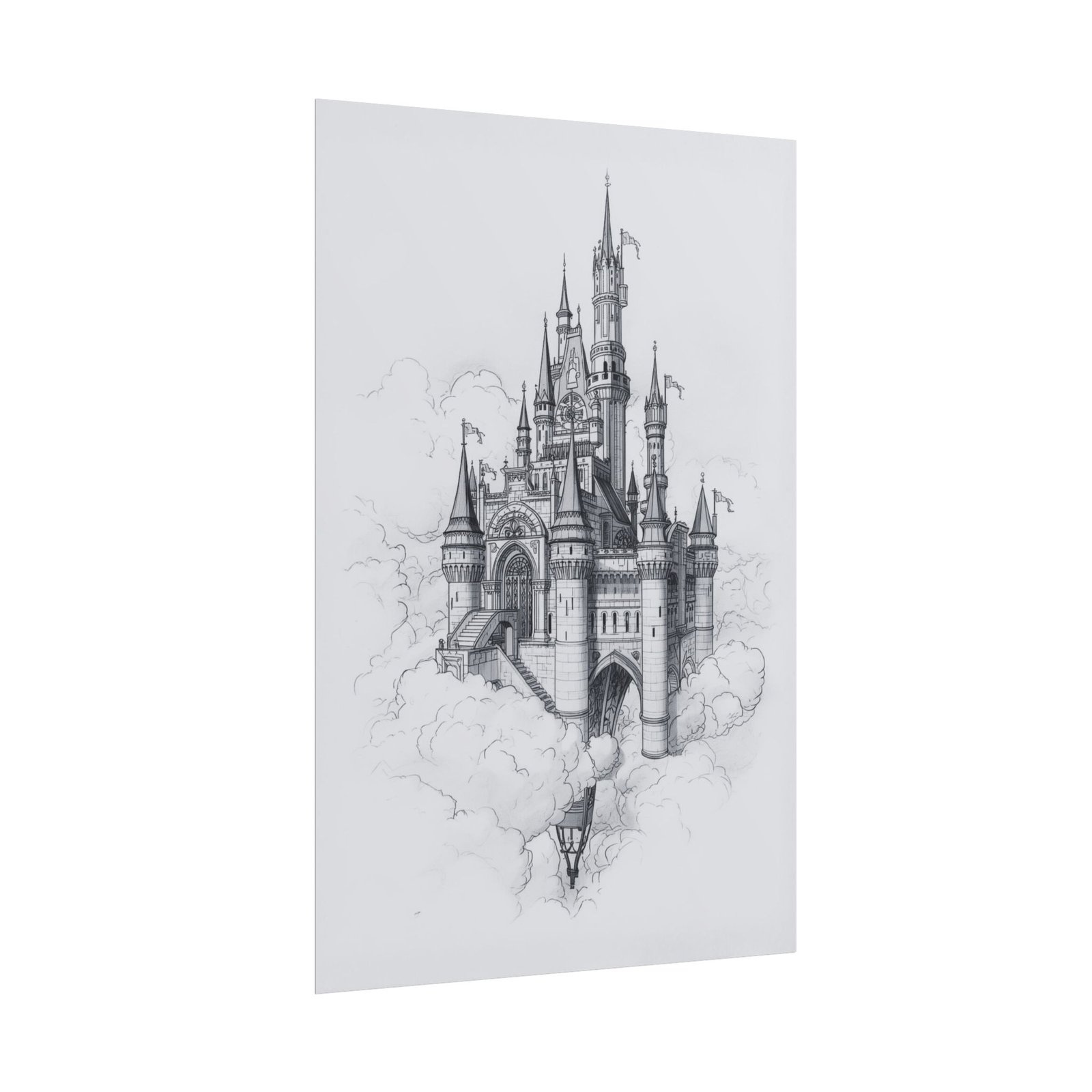 IS_6870 Castle Sketch Rolled Poster — Fantasy Castle Wall Art Print - Image 3