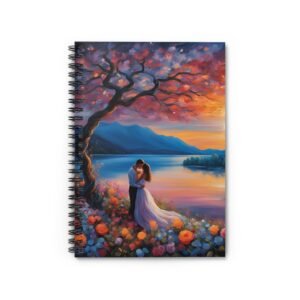 IS_3476 Romantic Sunset Wedding Couple Spiral Notebook — Ruled Journal for Wedding Planning & Love Notes
