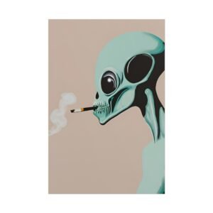 IS_4418 Smoking Alien Rolled Poster