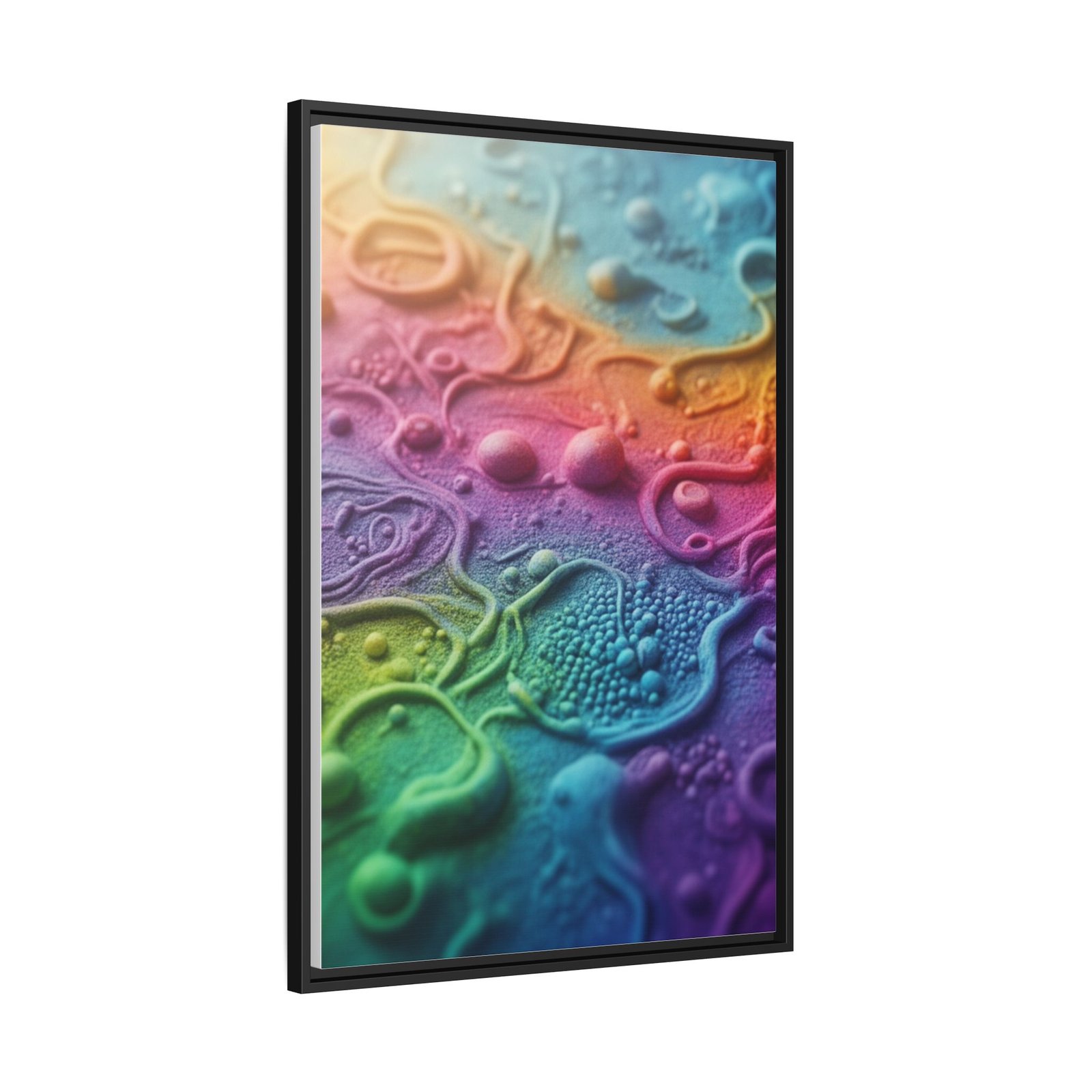 IS_6918 Framed Matte Canvas — Rainbow Abstract Texture Wall Art - Image 2
