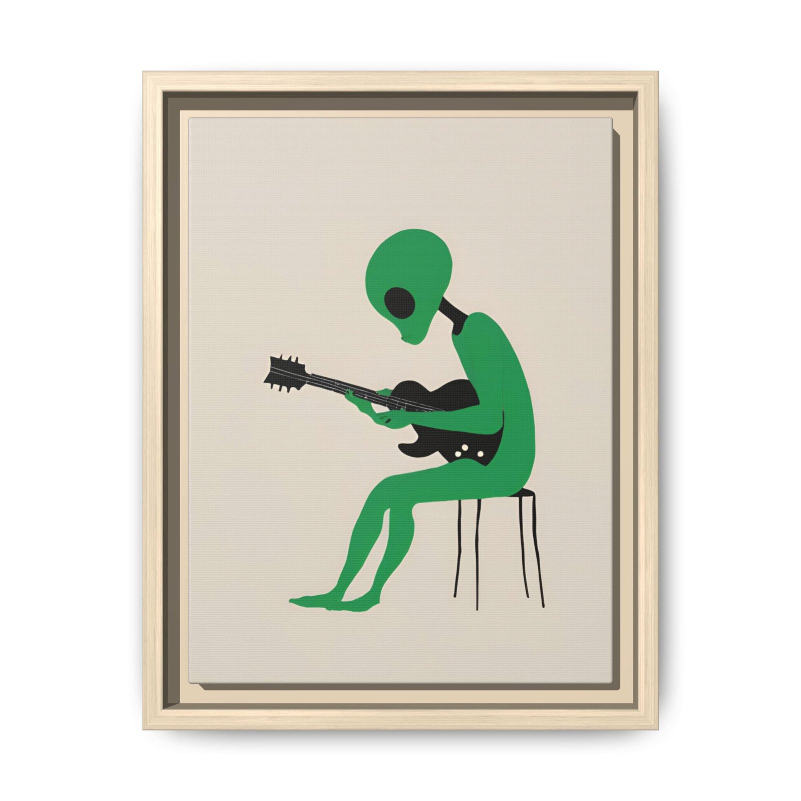 IS_4421 Alien Guitarist Matte Canvas FRAMED 9x12" - Image 7