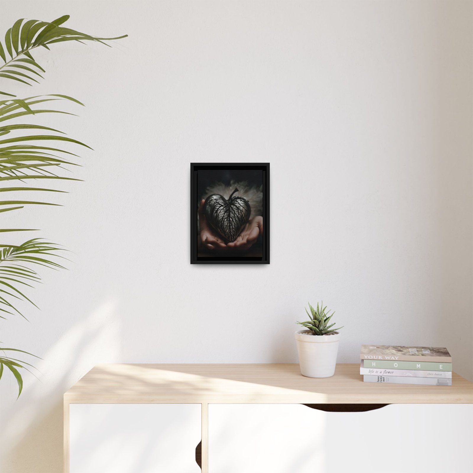 IS_3470 Dark Heart Botanical Matte Canvas FRAMED 9x12" - Image 3