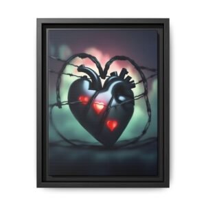 IS_1263 Neon Anatomical Heart Matte Canvas FRAMED 9x12"