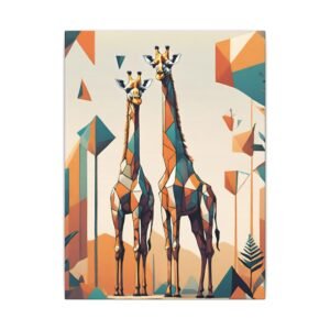 IS_0140 Contemporary Geometric Giraffe Matt Canvas 9x12"