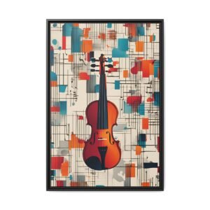 IS_3923 Abstract Violin Matte Canvas FRAMED 24x36"