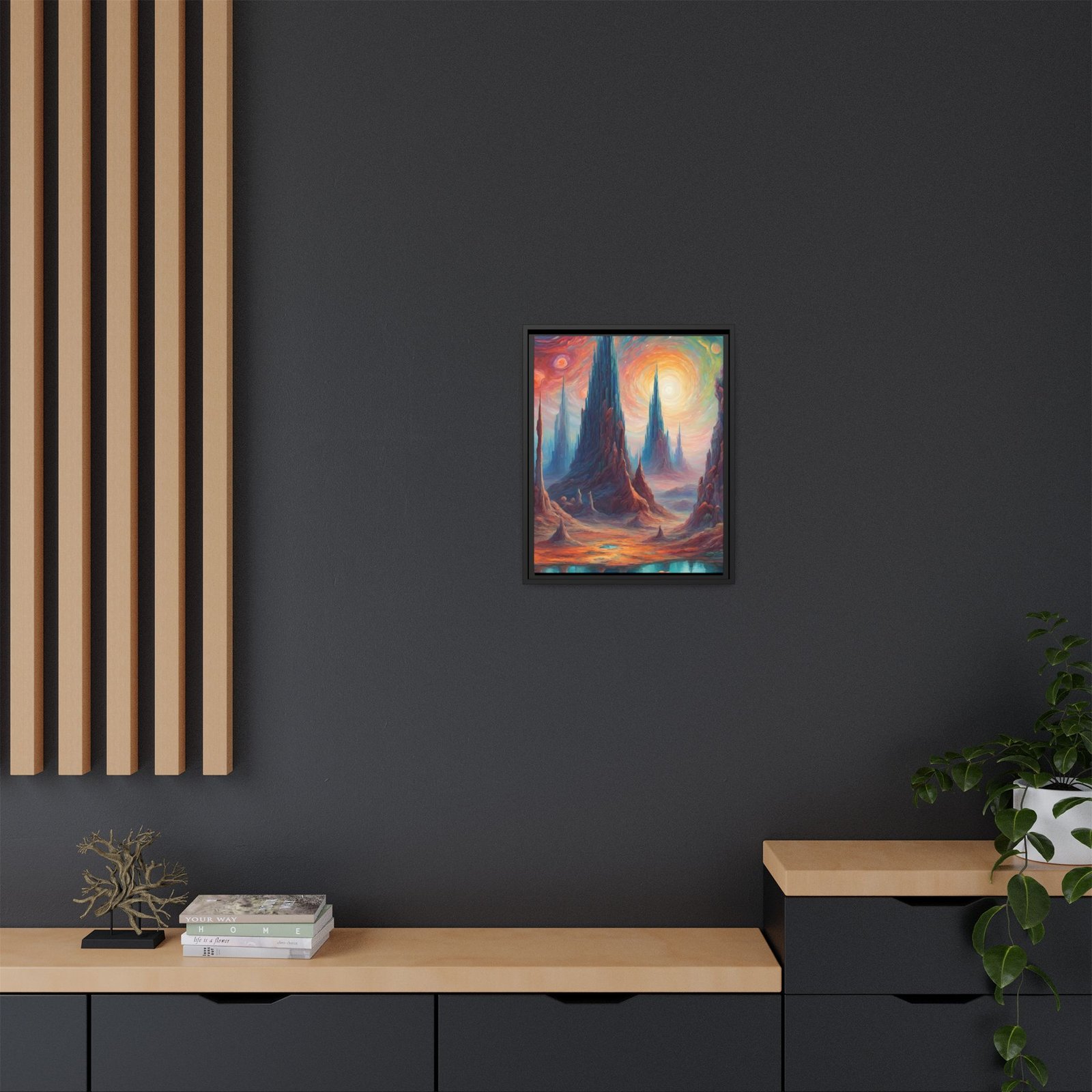 IS_0100 Surreal Sunrise Landscape Matte Cavas FRAMED 16x20" - Image 4