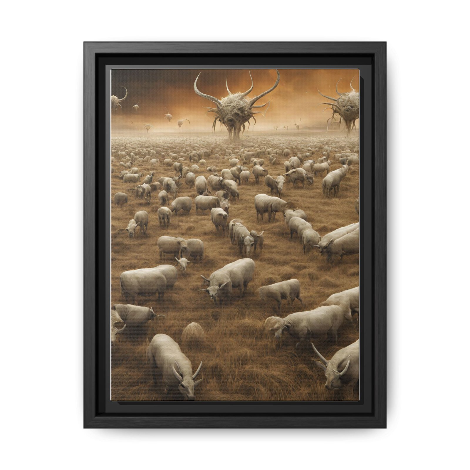 IS_0349 Surreal Herd Matte Canvas FRAMED 9x12"