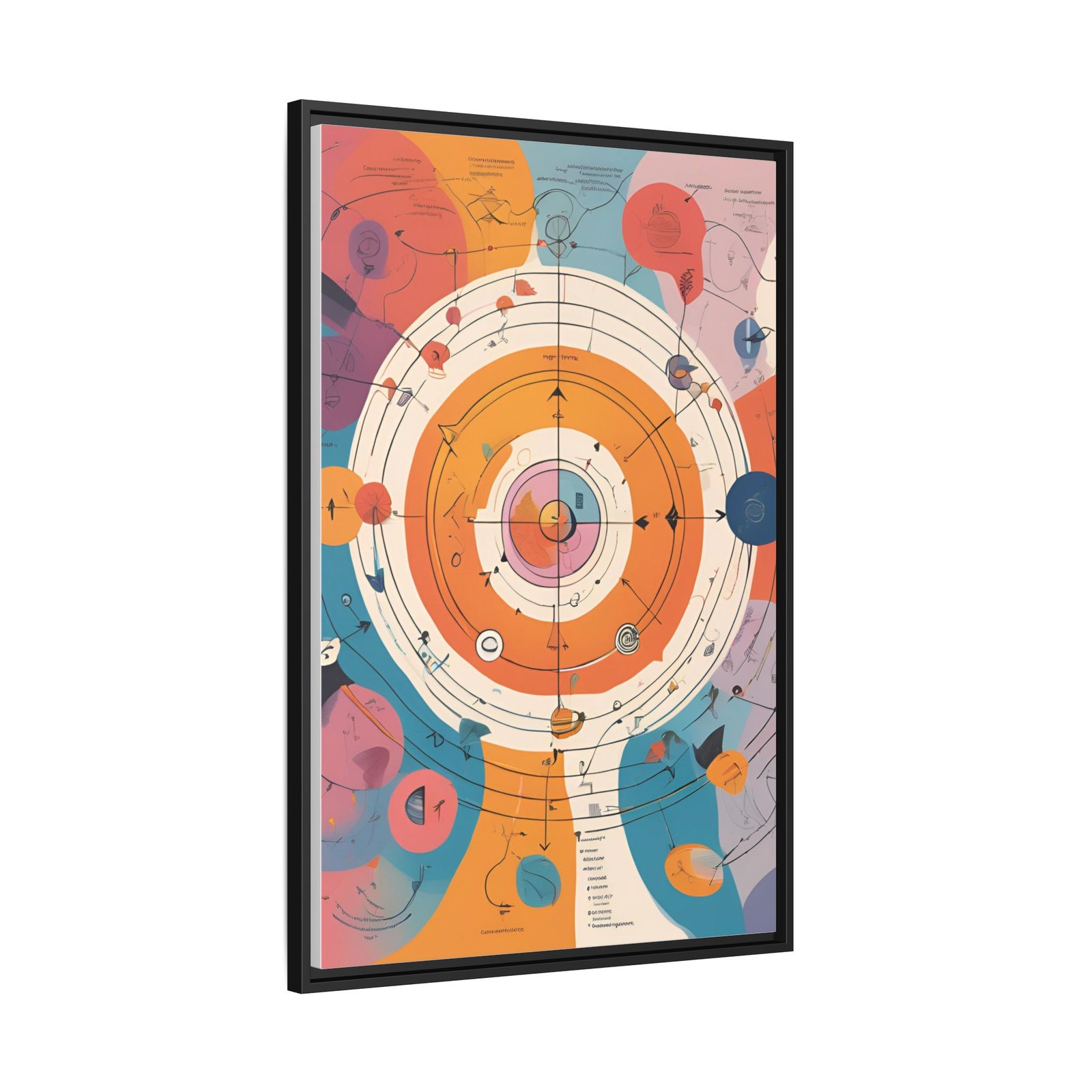 IS_3364 Abstract Solar System Matte Canvas FRAMED 24x36" - Image 2