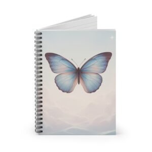 IS_6910 Blue Butterfly Spiral Notebook — Ruled Journal for Notes & Creative Writing