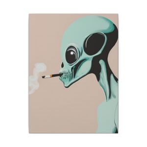 IS_4418 Smoking Alien Matte Canvas 16x20"