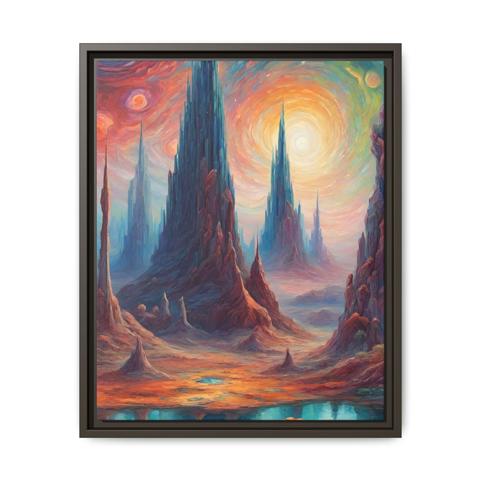 IS_0100 Surreal Sunrise Landscape Matte Cavas FRAMED 16x20" - Image 5