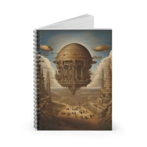 IS_4600 Steampunk Floating City Spiral Notebook — Vintage Airship Journal (Ruled)