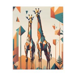 IS_140  Modern Abstract Geometric Giraffes Canvas 16x20"