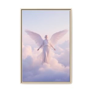 IS_6913 Framed Angel Wall Art – Serene Cloudscape Matte Canvas