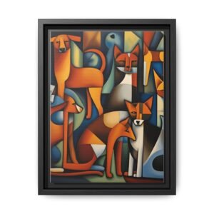 IS_3850 Cubist Foxes Matte Canvas FRAMED 9x12"