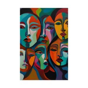 IS_3859 Abstract Faces Rolled Poster