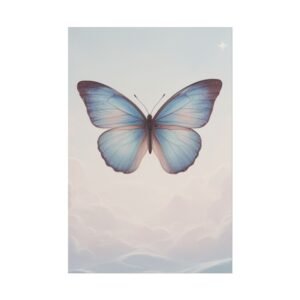 IS_6910 Blue Butterfly Poster — Dreamy Pastel Wall Art (Rolled Poster)