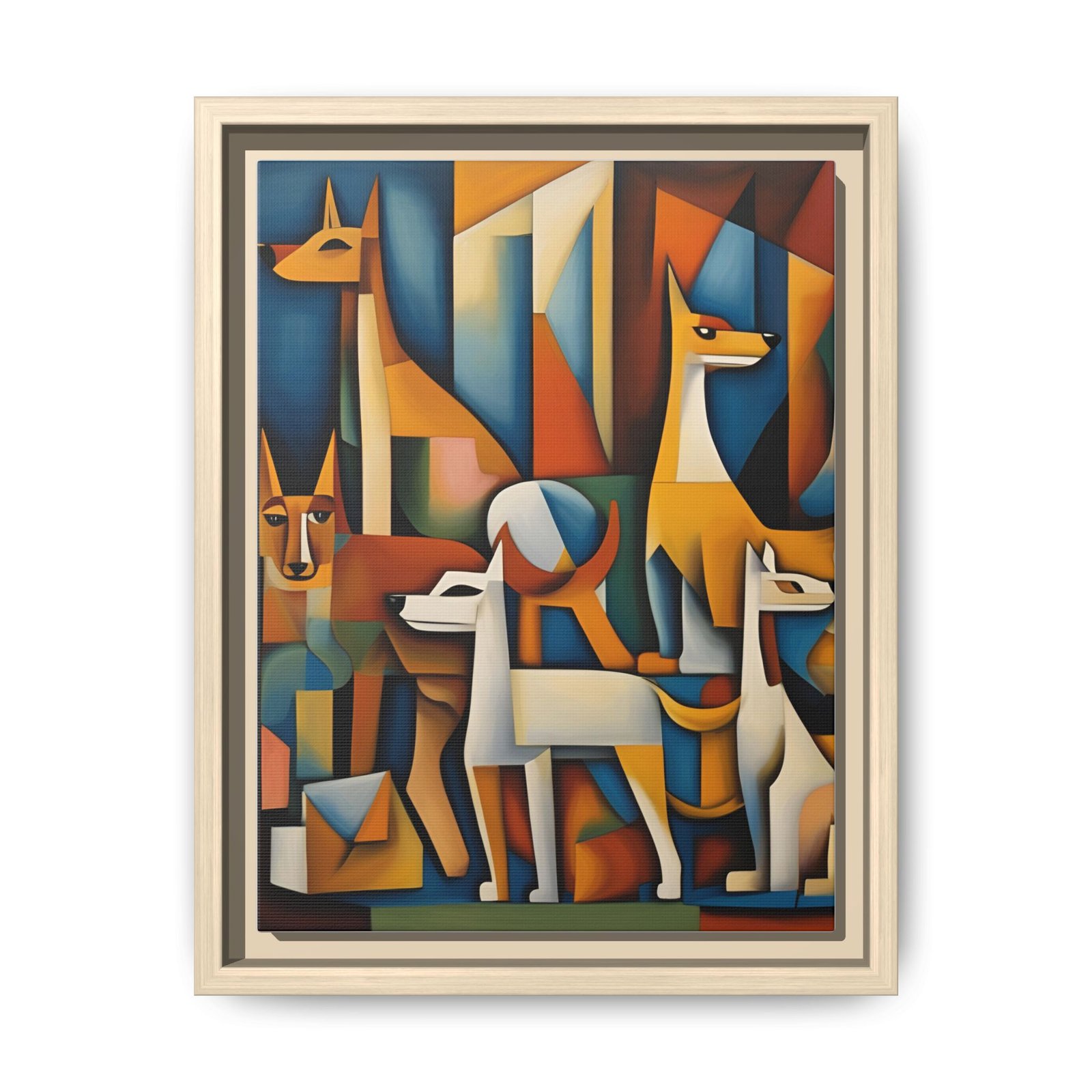 IS_3439 Cubist Dogs Matte Canvas FRAMED 9x12" - Image 4
