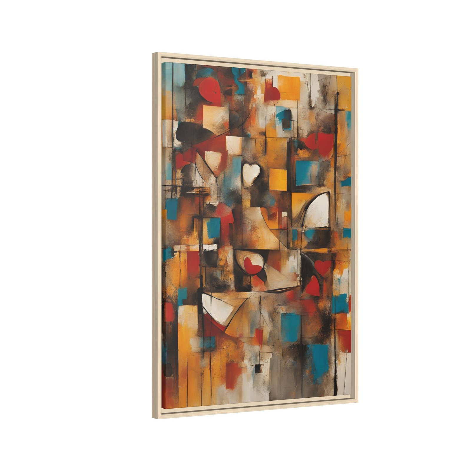 IS_3916 Multi‑Color Geometric Matte Canvas FRAMED 24x36" - Image 2