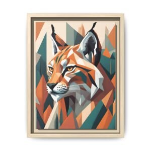 IS_1304 Geometric Lynx Matte Canvas FRAMED 9x12"