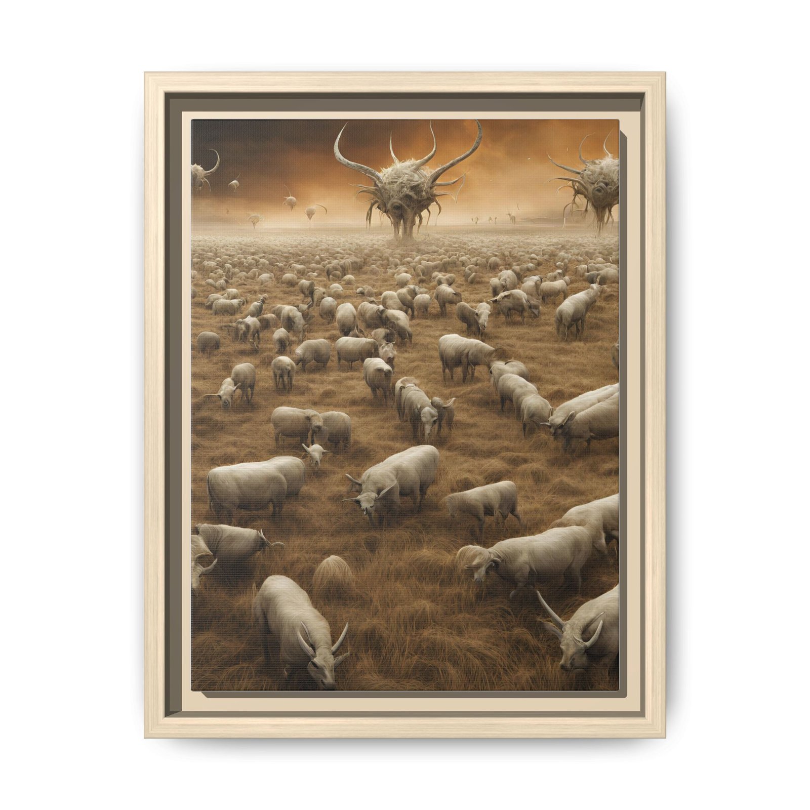 IS_0349 Surreal Herd Matte Canvas FRAMED 9x12" - Image 7