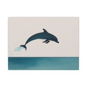 IS_4417 Serene Minimalist Dolphin Matte Canvas 20x16"