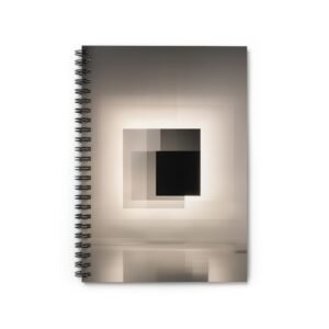 IS_4411 Geometric Light Square Spiral Notebook — Minimalist Abstract Ruled Journal