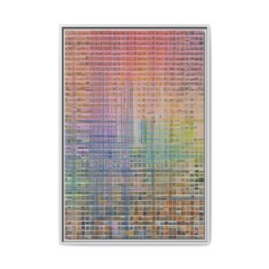 IS_3376 Abstract Grid Multicolor Matte Canvas Print (Framed)
