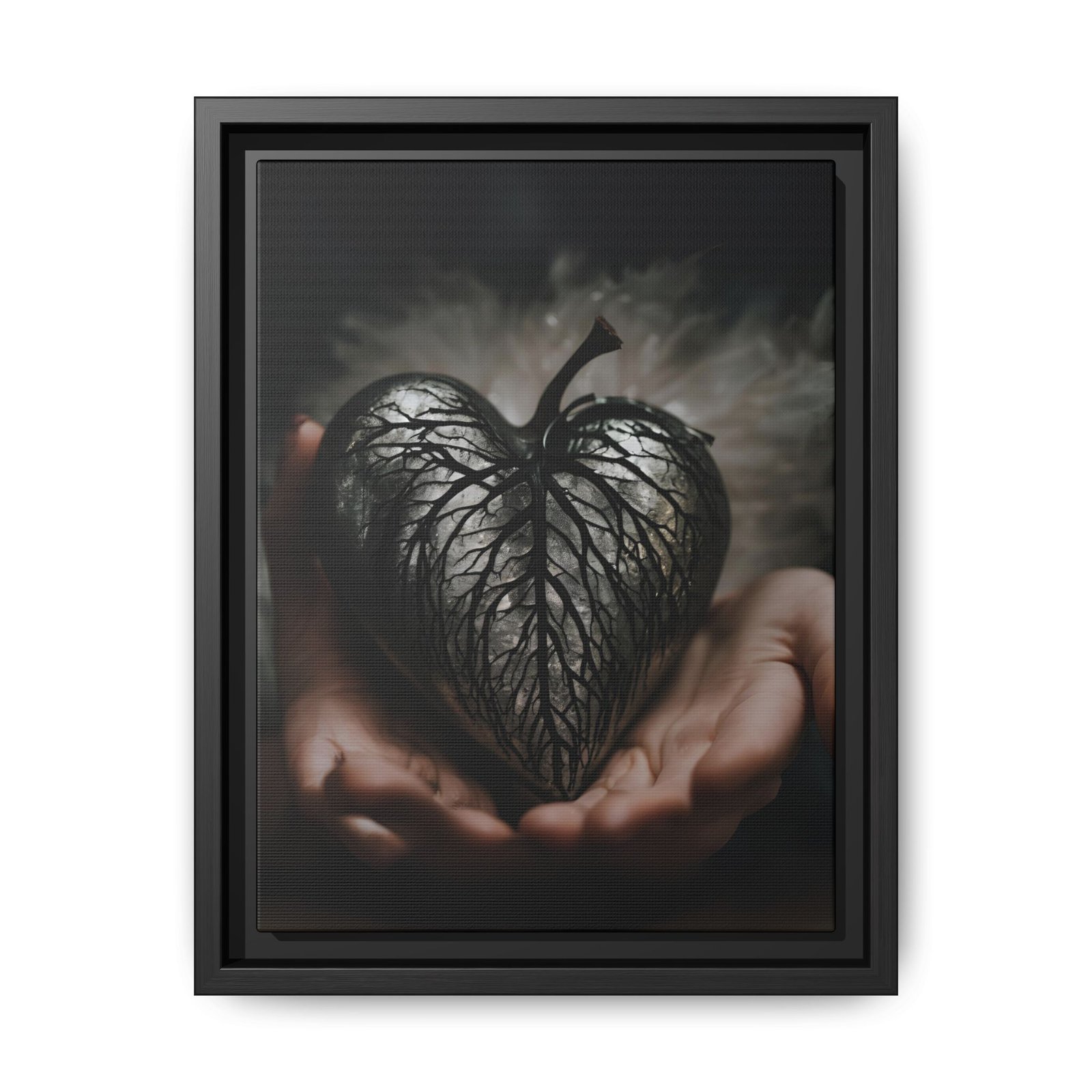 IS_3470 Dark Heart Botanical Matte Canvas FRAMED 9x12"