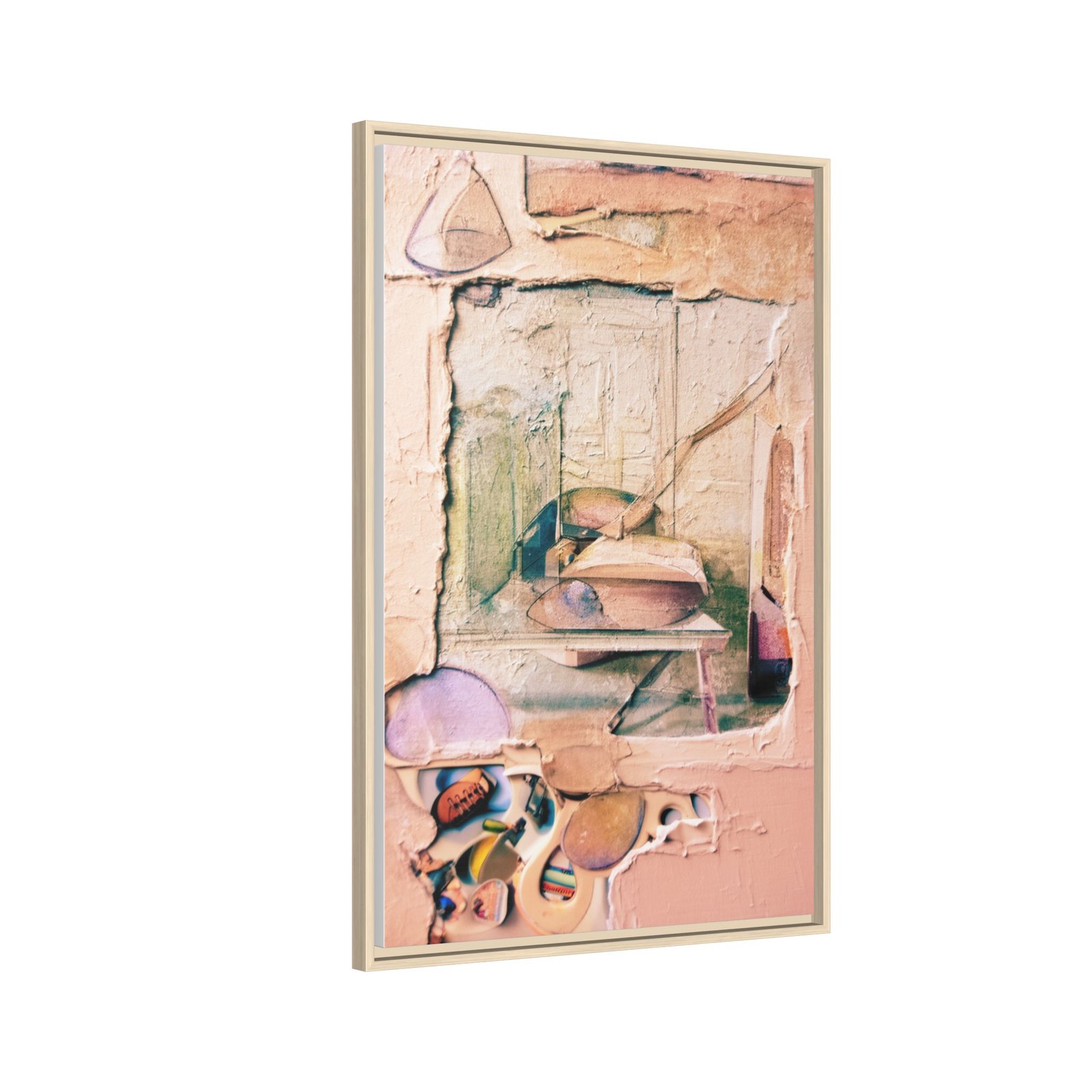 IS_6921 Abstract Pastel Canvas Art Print — Framed Matte Wall Art - Image 2