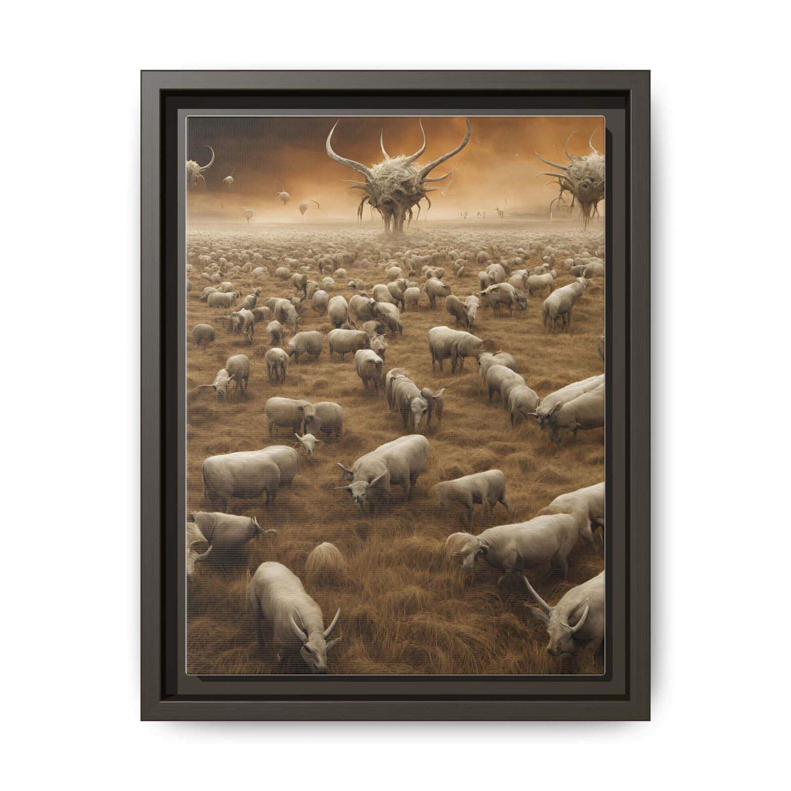 IS_0349 Surreal Herd Matte Canvas FRAMED 9x12" - Image 5