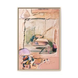 IS_6921 Abstract Pastel Canvas Art Print — Framed Matte Wall Art