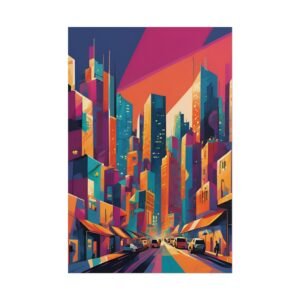 IS_3426 Futuristic Neon Cityscape Rolled Poster