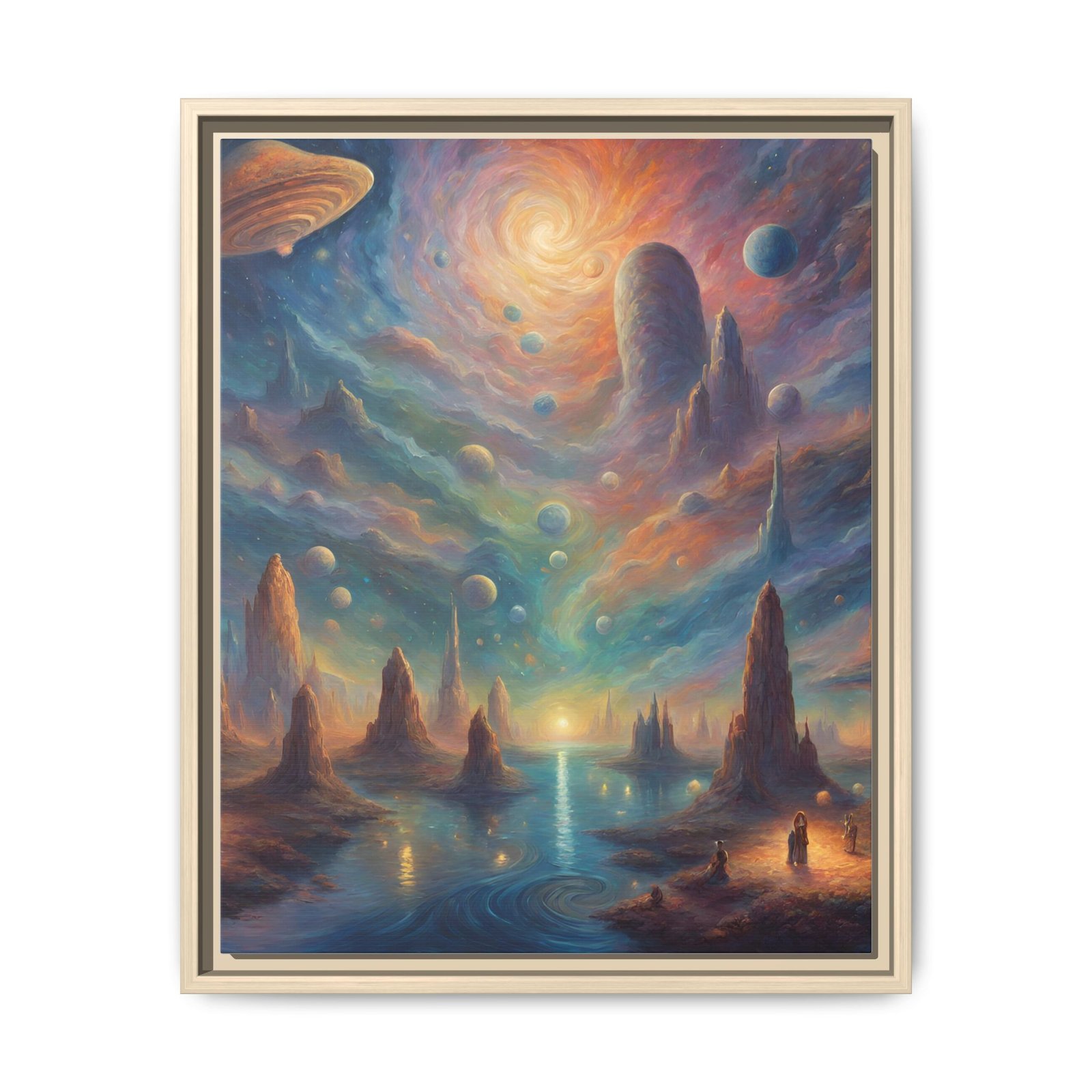 IS_0095 Surreal Celestial Landscape Matte Canvas FRAMED 16x20" - Image 7