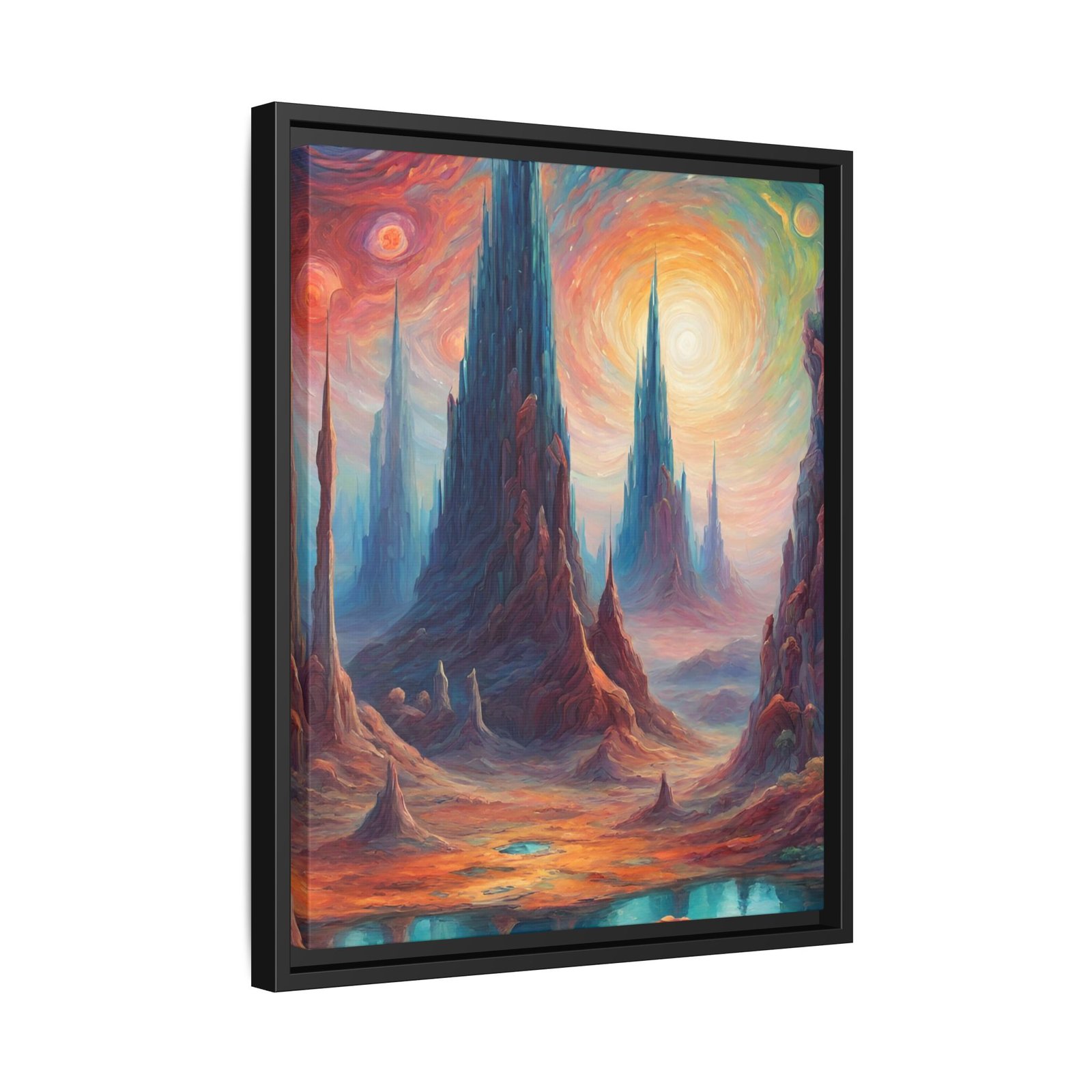 IS_0100 Surreal Sunrise Landscape Matte Cavas FRAMED 16x20" - Image 2